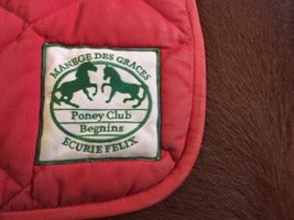 tapis de selle pour un poney de l'ecole d'equitation pour enfants